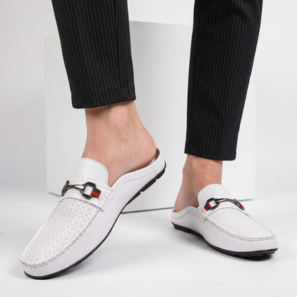Hallan Leather Mule Loafers