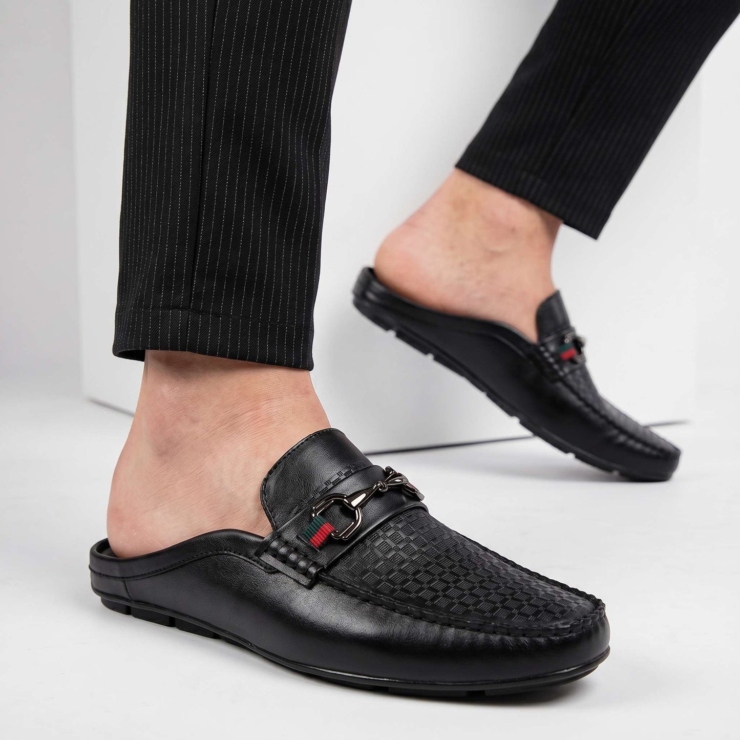 Hallan Leather Mule Loafers