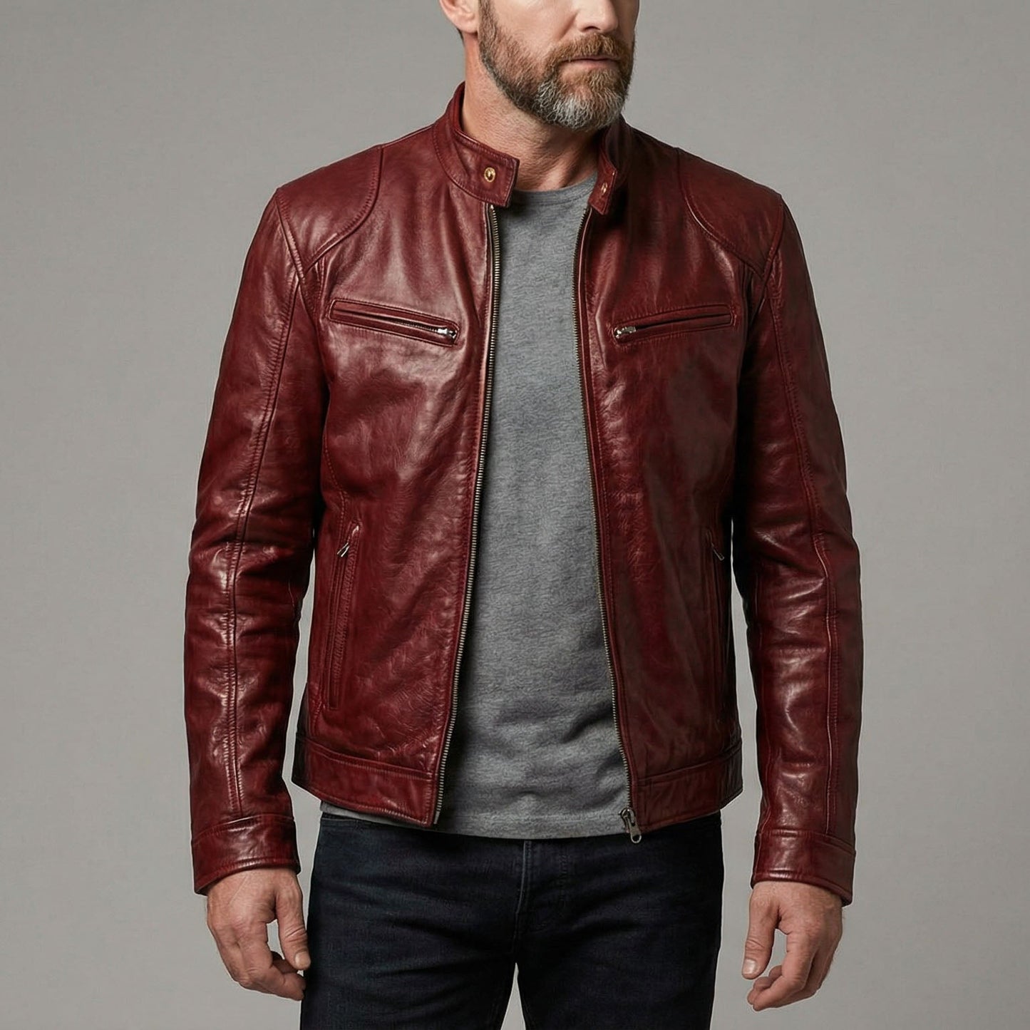 Lorenzo Leather Zip Jacket