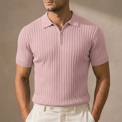 Hudson Ribbed Zip Polo
