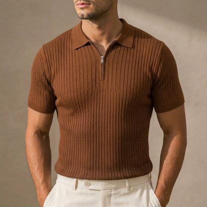 Hudson Ribbed Zip Polo