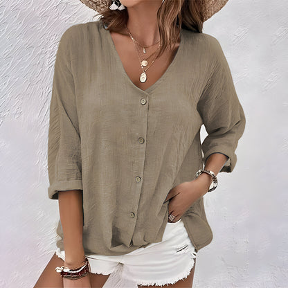 Giana | Casual Relaxed Button-Up Blouse